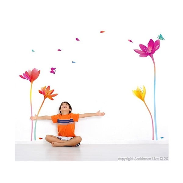 Sienas uzlīmju komplekts Ambiance Rainbow Flowers-image-4
