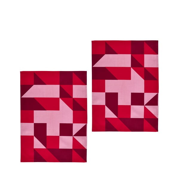 2 dvieļu komplekts Zone, 70x50 cm, sarkans