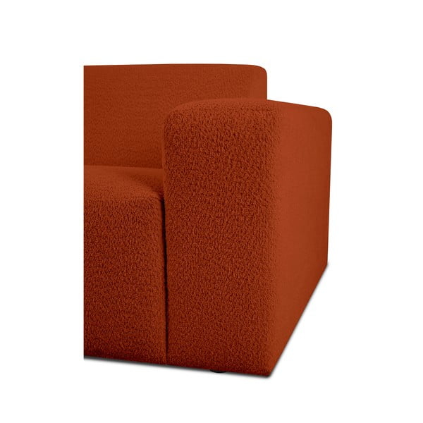 Ķieģeļu sarkans stūra dīvāns no buklē auduma (U veida) Roxy – Scandic-image-4