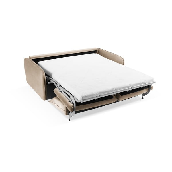 Bēšs samta izvelkamais dīvāns 194 cm Vienna – Cosmopolitan Design-image-4