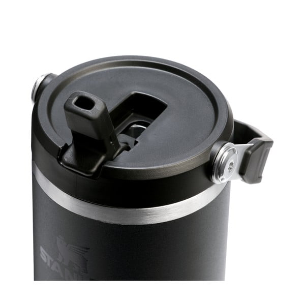 Melns nerūsējošā tērauda termoss 890 ml IceFlow™ Flip Straw 2.0 Tumbler Black – Stanley-image-2