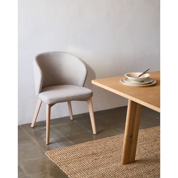 Bēšs polsterēts ēdamistabas krēsls Darice – Kave Home-image-1