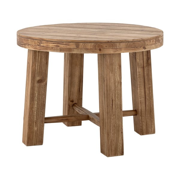 Tumša dabīga toņa apaļš žurnālgaldiņš ar eksotiskā koka imitāciju ø 60 cm Emmett – Bloomingville