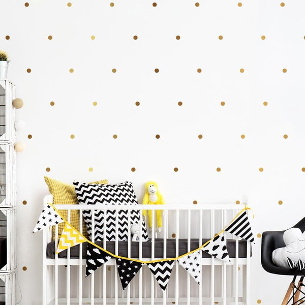 Sienas bērnu uzlīmes (100 gab.) 2x2 cm Golden Points – Ambiance-image-1