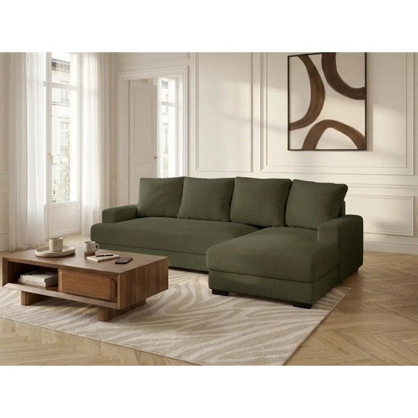 Zaļš velveta salokāms/ar uzglabāšanas vietu stūra dīvāns (ar labo stūri/ar zvilni) Campi – Bobochic Paris-image-2