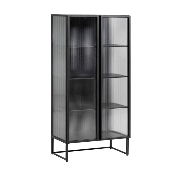 Melna tērauda vitrīna 70x143x41 cm Trixie – Kave Home