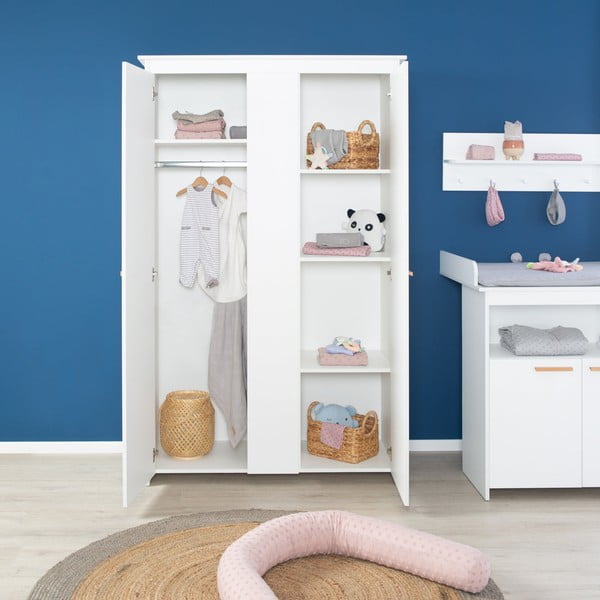 Balts bērnu drēbju skapis 119x190x52 cm Anton – Roba-image-1