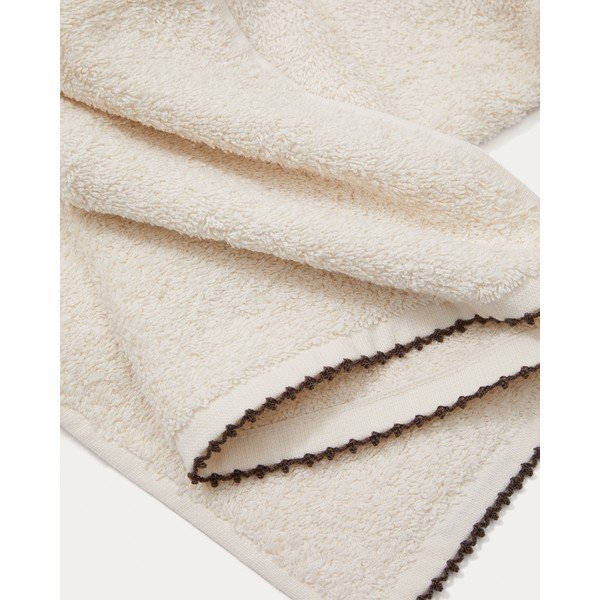 Bēšs frotē kokvilnas dvielis 30x50 cm Sinami – Kave Home-image-1