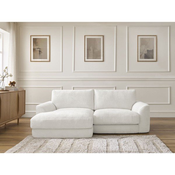 Balts stūra dīvāns no šenila auduma (ar kreiso stūri/ar zvilni) Leonore – Bobochic Paris-image-1