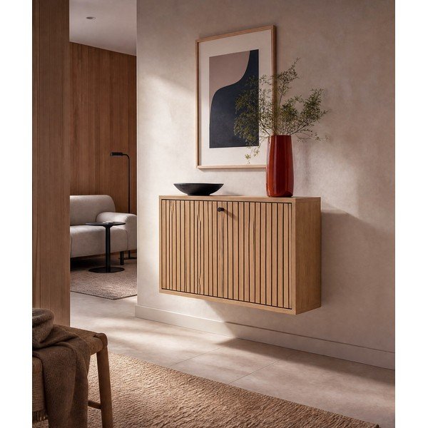 Dabīga toņa atverams apavu plaukts ar ozolkoka imitāciju 72x43x17 cm Albany  – Actona-image-1