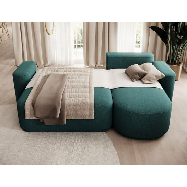 Zaļš salokāms/ar uzglabāšanas vietu stūra dīvāns no šenila auduma (ar labo stūri/ar zvilni) Aurumm – ELTAP-image-4