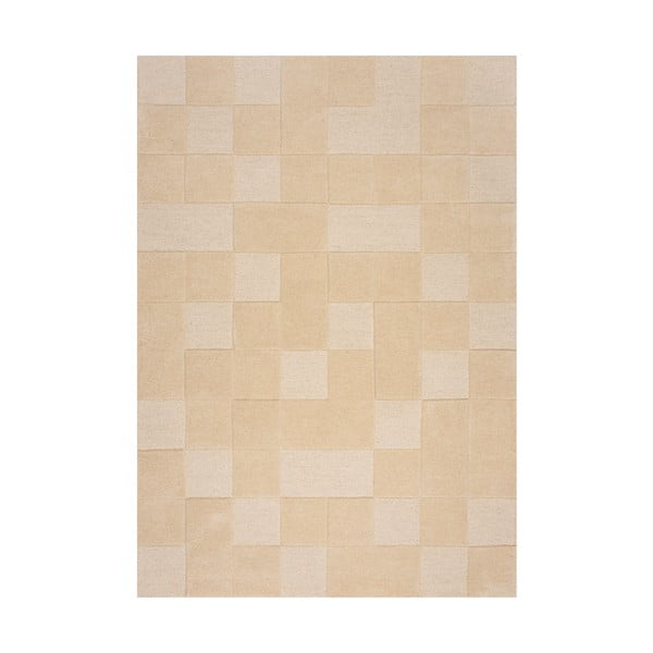 Bēšs vilnas paklājs 290x200 cm Checkerboard – Flair Rugs
