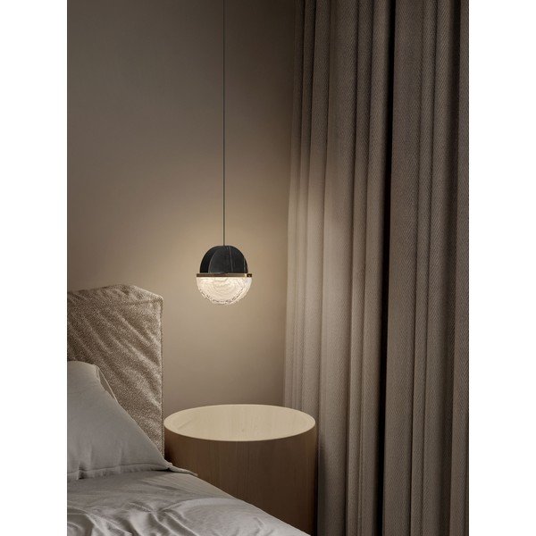 Melna metāla LED piekaramā lampa ar regulējamu spilgtumu ø 16 cm Dorin – Nova Luce-image-1
