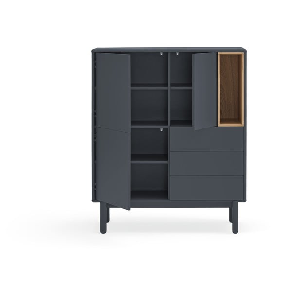 Tumši pelēka augsta kumode 100x120 cm Corvo – Teulat-image-4