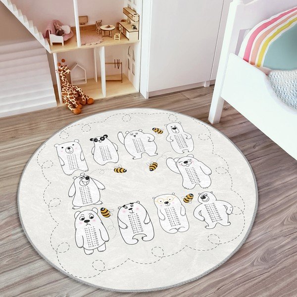 Krēmkrāsas bērnu paklājs ø 100 cm Comfort – Mila Home-image-1