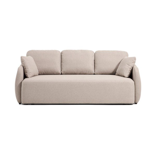 Bēšs salokāms dīvāns no šenila auduma 218 cm Laira – Kave Home