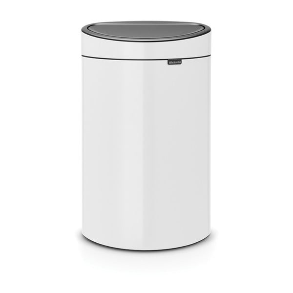 Balta ar pieskārienu atverama tērauda atkritumu tvertne 40 l Touch Bin – Brabantia