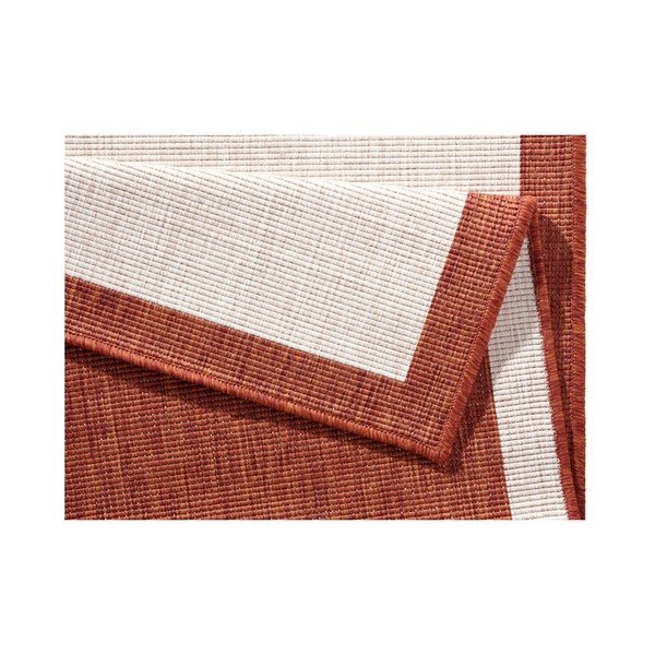 Sarkans un krēmkrāsas āra paklājs NORTHRUGS Panama, 80 x 250 cm-image-3