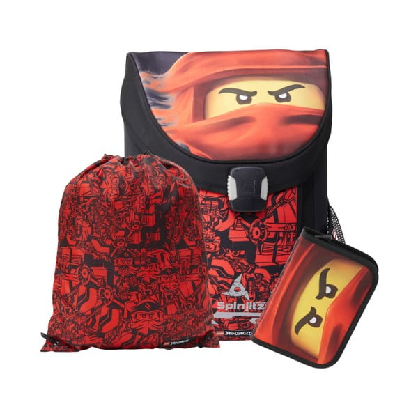 Sarkans mugursomas, sporta somas un penāļa komplekts LEGO® Ninjago Easy