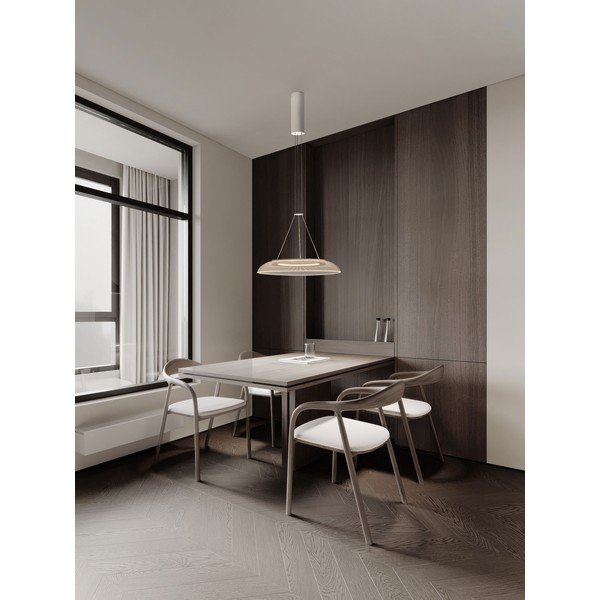 Matēti balta alumīnija LED piekaramā lampa ar akrila stikla abažūru ø 40 cm Mantle – Nova Luce-image-2