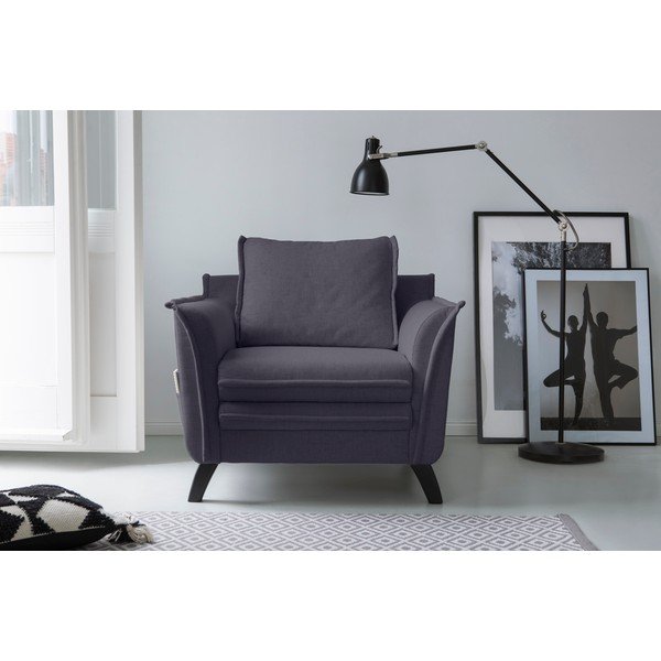 Antracīta pelēks atpūtas krēsls Miuform Charming Charlie-image-1