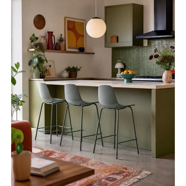Haki plastmasas bāra krēsls (sēdekļa augstums 67,5 cm) Whitby – Unique Furniture-image-1