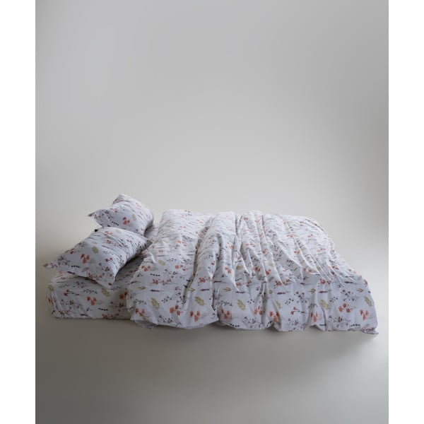 Balta divguļamā gultas veļa no ranforce kokvilnas 240x220 cm Floral Dance Autumn – Mila Home Luxury-image-3