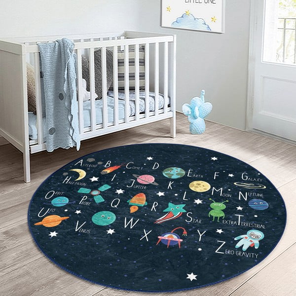 Tumši zils bērnu paklājs ø 100 cm Comfort – Mila Home-image-1