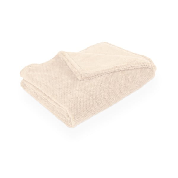 Ziloņkaula krāsas mikroplīša pleds 150x200 cm Pippa – Tiseco Home Studio