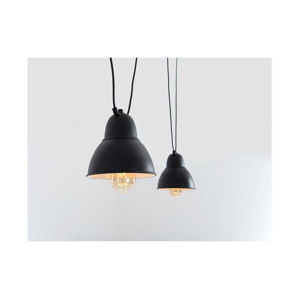 Melna dubultā piekaramā lampa ar zelta detaļu CustomForm Coben-image-2