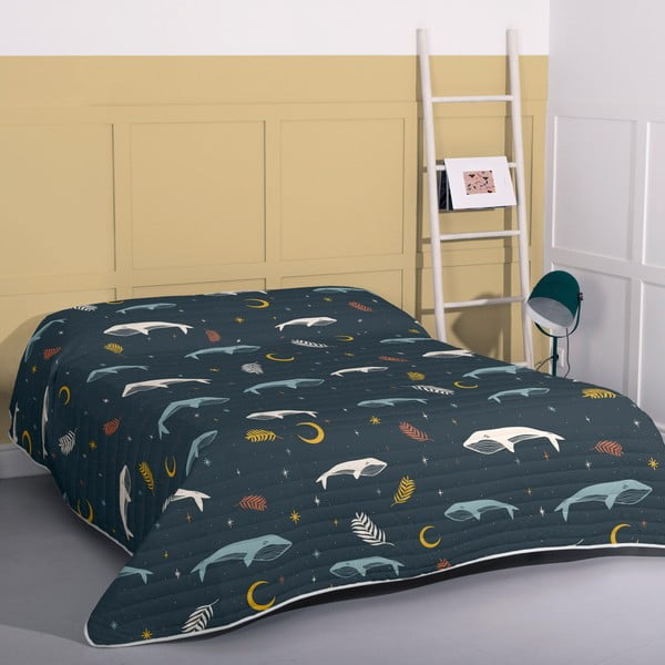 Tumši pelēks stepēts gultas pārklājs 270x260 cm Oniric – Aware