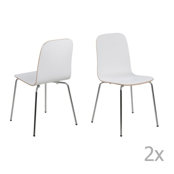 4 baltu Actona Björn pusdienu krēslu komplekts baltā krāsā