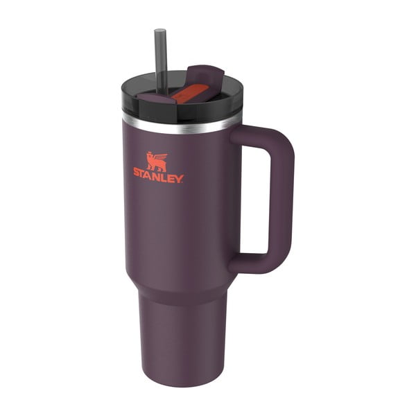 Tumši violets nerūsējošā tērauda termoss ar salmiņu 1,18 l Quencher H2.0 FlowState Tumbler Plum – Stanley-image-2