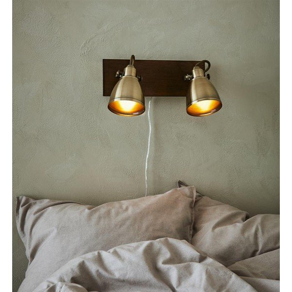 Brūna sienas lampa Markslöjd Native, garums 34,5 cm-image-2