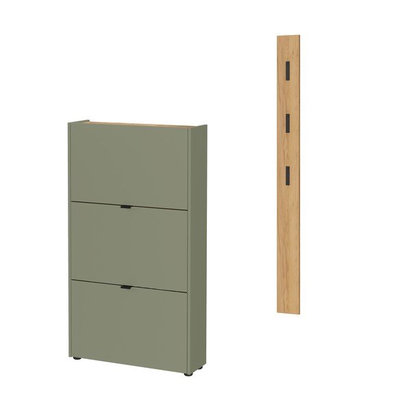 Dabīga toņa/pelēkbrūna priekšnama iekārta 101x200x22 cm Ameca – Germania