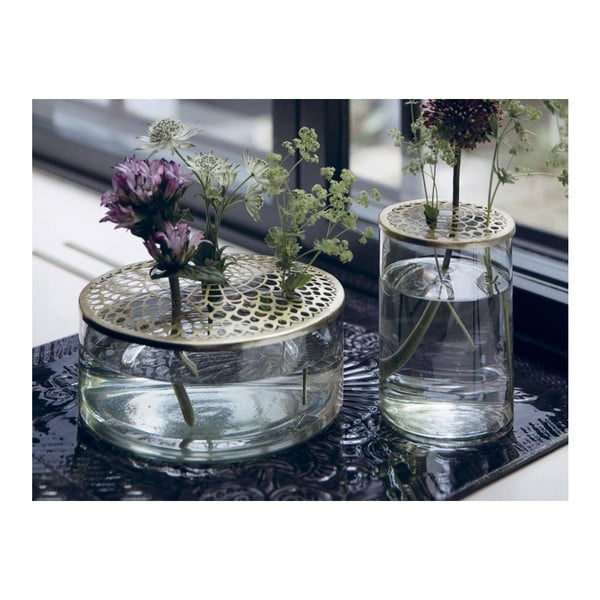 Stikla vāze A Simple Mess Kassandra Brass, ⌀ 20,5 cm-image-3