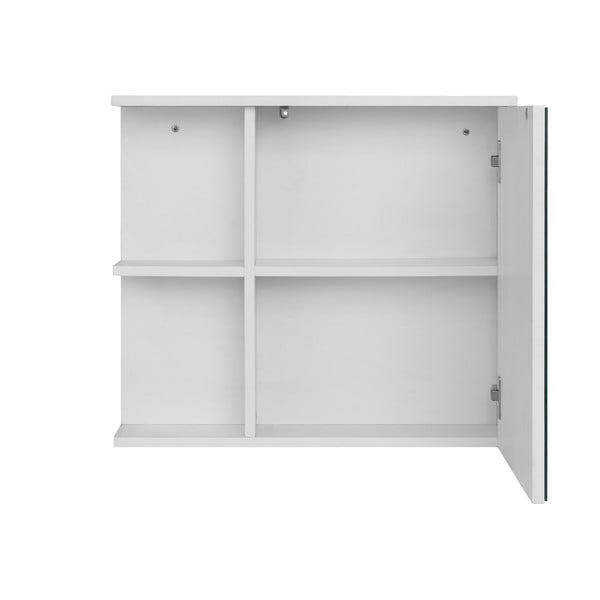 Balts piekaramais vannas istabas skapītis ar spoguli 60x53 cm Mirza – Støraa-image-1