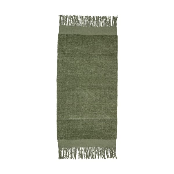 Zaļš kokvilnas paklājs Bloomingville Grass, 60 x 135 cm