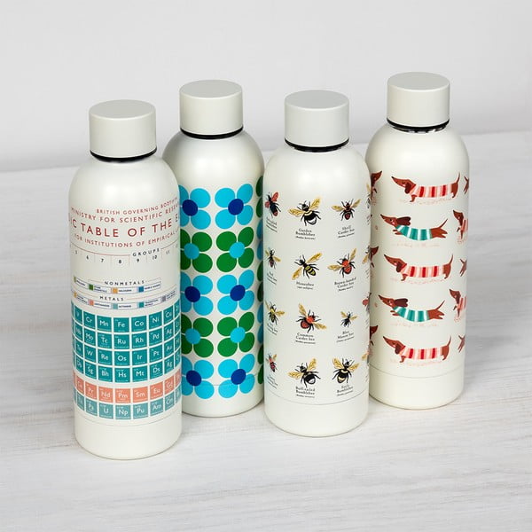 Krēmkrāsas nerūsējošā tērauda pudele ceļojumiem 500 ml Periodic Table – Rex London-image-2