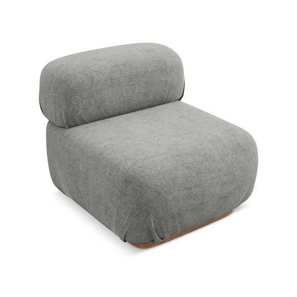 Pelēka modulārā dīvāna daļa no buklē auduma Ailani – Makamii-image-1