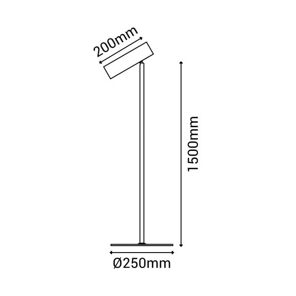 Melna stāvlampa SULION Milan, augstums 150 cm-image-4