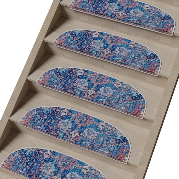 Zili kāpņu paklāji (16 gab.) 20x65 cm Yoruk – Vitaus-image-1