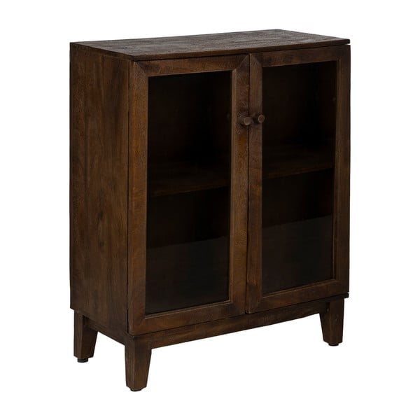 Brūna mango masīvkoka vitrīna 80x100x40 cm Ravi – Ixia