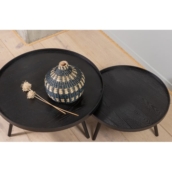 Melns kafijas galdiņš WOOOD Mesa, Ø 60 cm-image-2
