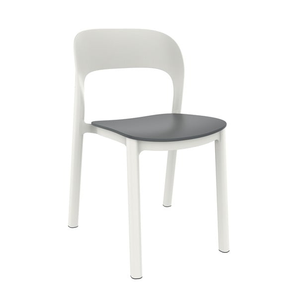 4 baltu dārza krēslu komplekts ar pelēku sēdekli Resol Ona