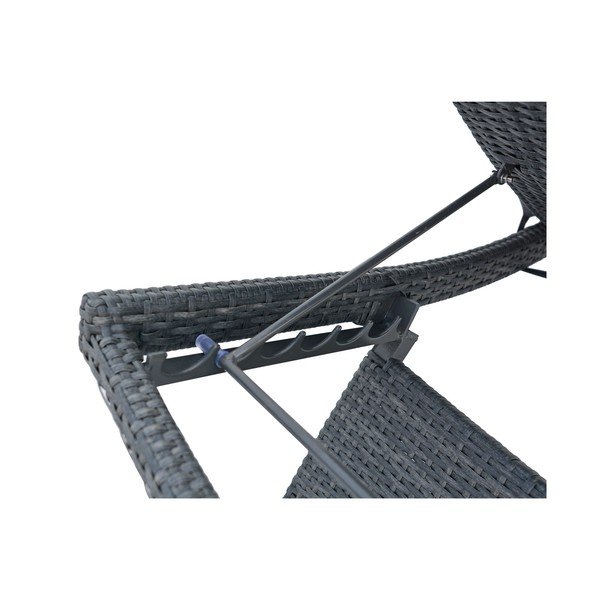 Tumši pelēks dārza atpūtas krēsls no mākslīgās rotangpalmas Charlotte – Rojaplast-image-4