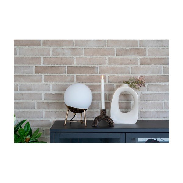 Balta LED galda lampa ar regulējamu spilgtumu no stikla (augstums 32 cm) Chelsea – House Nordic-image-3