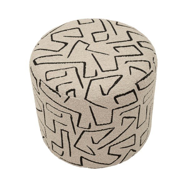 Bēšs pufs no buklē auduma Nairobi – Mauro Ferretti-image-3