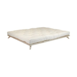 Divguļamā gulta no priedes koka ar matraci Karup Design Senza Comfort Mat Natural Clear Natural, 140 x 200 cm