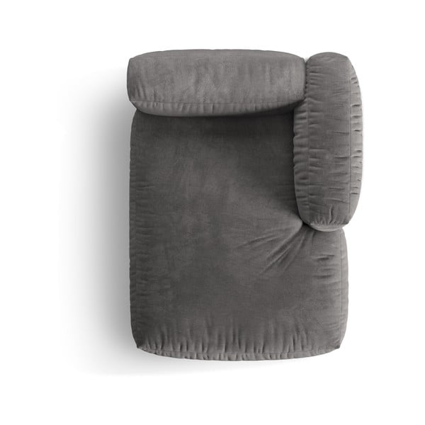 Pelēka samta modulārā dīvāna daļa (ar labo stūri) Martina – Micadoni -image-3